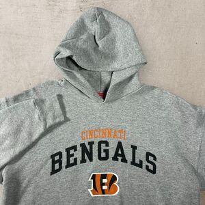 Cincinnati Bengals Graphic Hoodie Men’s XL Gray Fleece NFL Spell Out Y2K